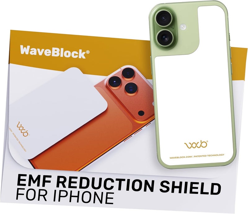 WAVEBLOCK EMF Blocker for Cell Phone - Made for iPhone 17 - The Only Patented, Real Scientifically Backed, Lab-Tested 5G-Shield Sticker to Protect You & Your Loved Ones - USA Made White - Image 1